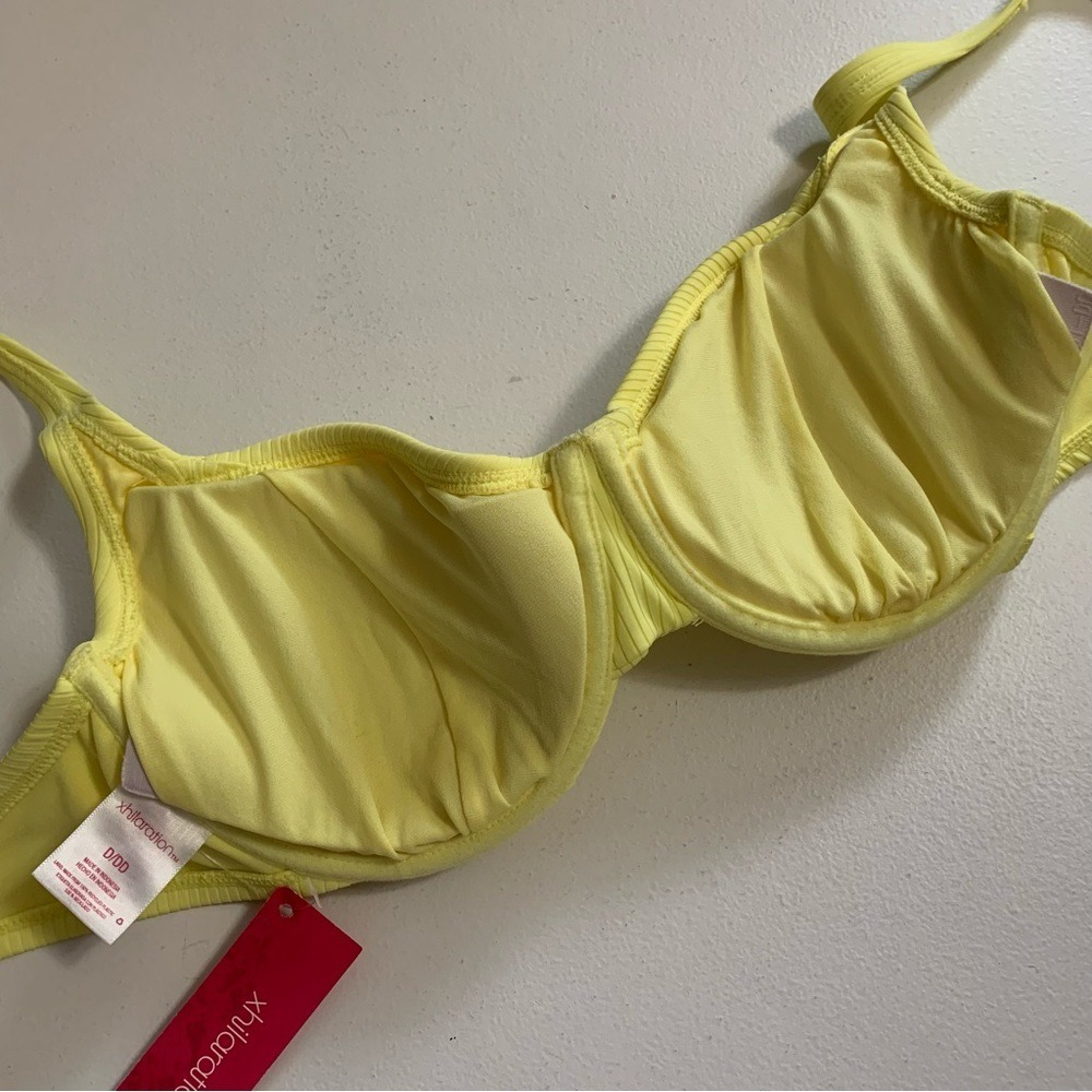 Xhilaration Bikini Set Size D/DD + XL Yellow Ribbed NWT - Picture 9 of 17